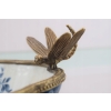 Porcelanowy Wazon - Amfora Waza - Porcelana + Brąz - Kwiaty Ważka - Ozdoba