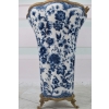 Porcelanowy Wazon - Amfora Waza - Porcelana + Brąz - Kwiaty Ważka - Ozdoba