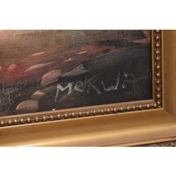 Mokwa - Statek na Morzu - Marynistyka - Polski Stary Obraz