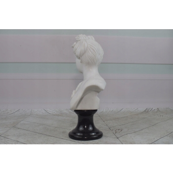 Marmurowa Figura - Popiersie Kobiety z Kwiatami - Figura Rzeźba Marmur