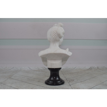 Marmurowa Figura - Popiersie Kobiety z Kwiatami - Figura Rzeźba Marmur