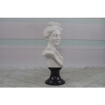 Marmurowa Figura - Popiersie Kobiety z Kwiatami - Figura Rzeźba Marmur