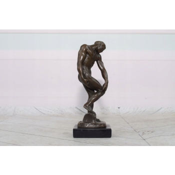 Auguste Rodin Adam - Posąg Akt Mężczyzny - Syg - Rzeźba Figura z Brązu 19cm