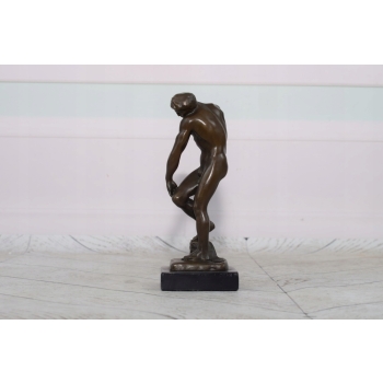 Auguste Rodin Adam - Posąg Akt Mężczyzny - Syg - Rzeźba Figura z Brązu 19cm