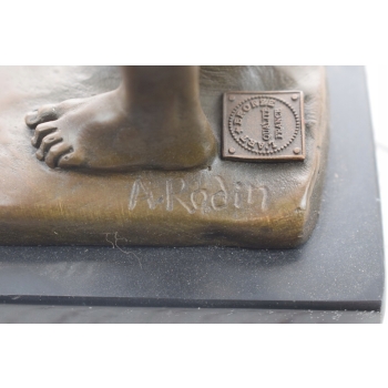 Auguste Rodin Adam - Posąg Akt Mężczyzny - Syg - Rzeźba Figura z Brązu 19cm