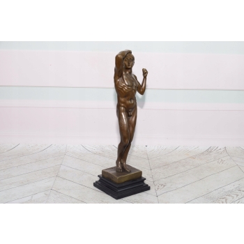 Nowoczesna Figura Akt Nagiego Mężczyzny - Rodin - Rzeźba z Brązu Ozdoba