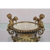 Porcelanowy Wazon - Amfora Waza - Kwiaty - Porcelana + Brąz - Anioły Ozdoba