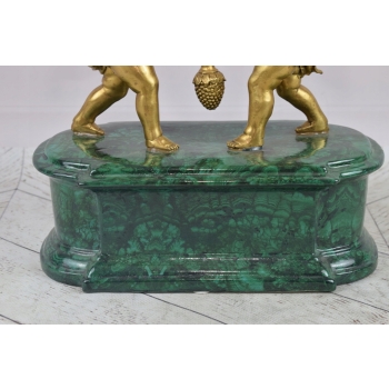 Pałacowy Porcelanowy Wazon - Waza - Złote Anioły - Porcelana + Brąz Ozdoba