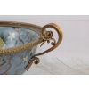 Niebieska Porcelanowa Patera - Porcelana + Brąz - Owocnik - Ptaki - Ozdoba