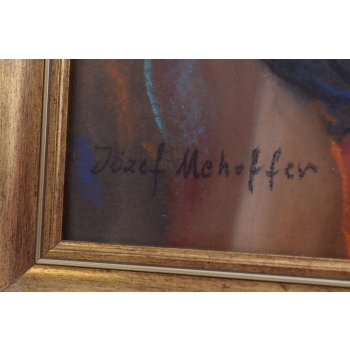 Józef Mehoffer - Portret Kobiety z Różą we Włosach Stary Obraz Olej Płótno