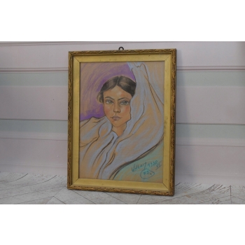 I. Witkiewicz Witkacy 1930 - Portret Dziewczynki Kobiety - Pastel - Obraz