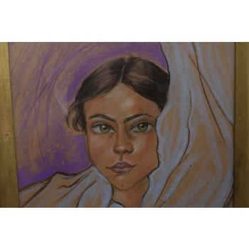 I. Witkiewicz Witkacy 1930 - Portret Dziewczynki Kobiety - Pastel - Obraz