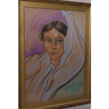 I. Witkiewicz Witkacy 1930 - Portret Dziewczynki Kobiety - Pastel - Obraz