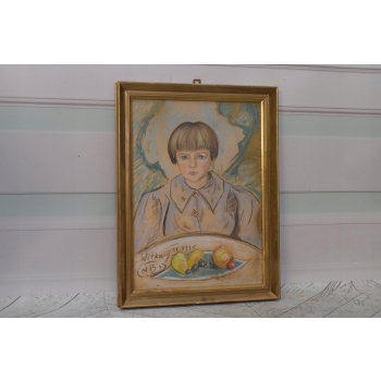 I. Witkiewicz Witkacy 1930 - Portret Chłopca Arystokraty - Pastel - Obraz