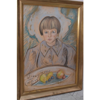I. Witkiewicz Witkacy 1930 - Portret Chłopca Arystokraty - Pastel - Obraz