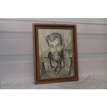 L. Wyczółkowski - Portret Mężczyzny - Pastel za Szkłem - Obraz