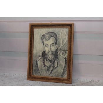 L. Wyczółkowski - Portret Mężczyzny - Pastel za Szkłem - Obraz