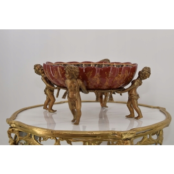 Patera Porcelanowa 4 Anioły - Czerwona Porcelana Anioł Amor - Miłosna Scena