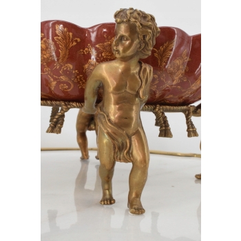 Patera Porcelanowa 4 Anioły - Czerwona Porcelana Anioł Amor - Miłosna Scena