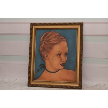 T De Łempicka - Portret Dziewczyny - Kobieta z Kokiem - Obraz Olejny