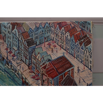 E. DWURNIK 2016 - Gdański Pejzaż - Miasto Gdańsk Port - Obraz Sztuka