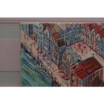 E. DWURNIK 2016 - Gdański Pejzaż - Miasto Gdańsk Port - Obraz Sztuka