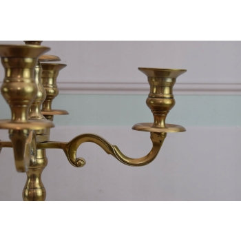 Komplet Świeczników Mosiężnych - Świecznik Lichtarz 5 Ramienny - Mosiądz