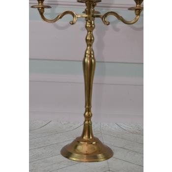 Komplet Świeczników Mosiężnych - Świecznik Lichtarz 5 Ramienny - Mosiądz