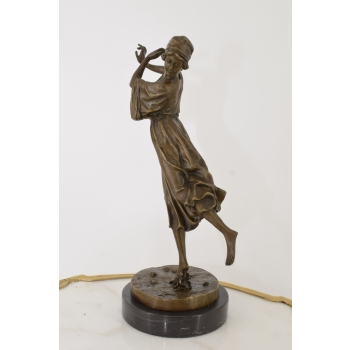 Zmysłowa Tancerka Art Deco - Philippe P. - Kobieta z Brązu - Figura Brąz