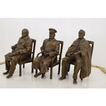 Konferencja Jałtańska - Stalin Roosvelt Churchill - Trzy Figury z Brązu