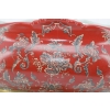 Ogromna Patera Pałacowa - Porcelana + Brąz - Czerwona - Anioły Amory Ozdoba