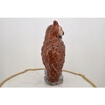 Porcelanowy Wazon - Mądra Sowa - Porcelana Figura Rzeźba - Ozdoba Prezent