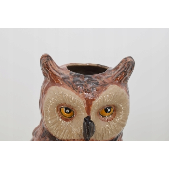 Porcelanowy Wazon - Mądra Sowa - Porcelana Figura Rzeźba - Ozdoba Prezent