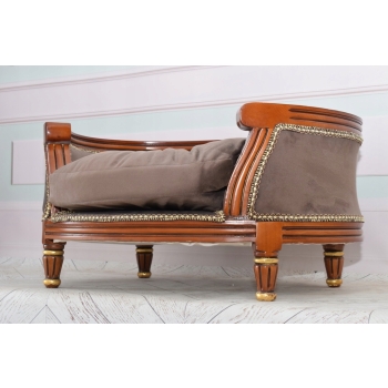 Sofa Kanapa - Legowisko Dla Psa Kota - Brązowe - Barok - Drewno