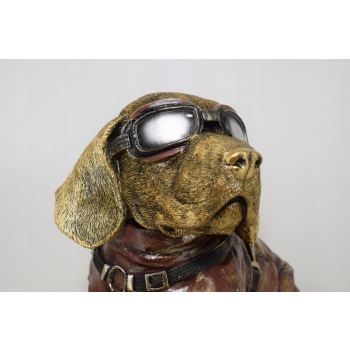 Jamnik Pilot - Nowoczesna Figura Psa - Rzeźba z Tworzywa Dekoracja Prezent