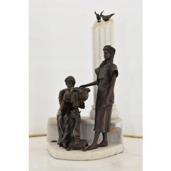 Mitologiczna Scena - Dwie Kobiety - Grecka Figura z Brązu - Rzeźba Prezent