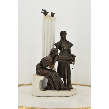 Mitologiczna Scena - Dwie Kobiety - Grecka Figura z Brązu - Rzeźba Prezent