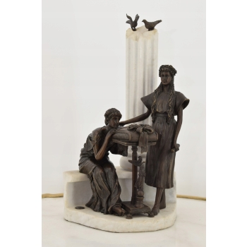 Mitologiczna Scena - Dwie Kobiety - Grecka Figura z Brązu - Rzeźba Prezent