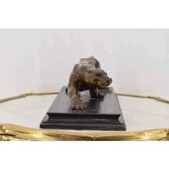 Przyczajona Puma - Pantera Gepard - Figura Rzeźba z Brązu - Prezent Ozdoba