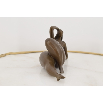 Puszysta Kobieta - Leżąca Dama - Figura z Brązu - Ozdoba Prezent