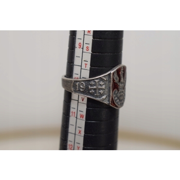 Srebrny Polski Patriotyczny Sygnet - Polska 1942 - Pierścień Jerusalem