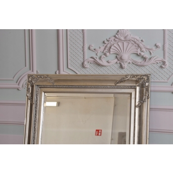 Piękne Kryształowe Lustro - Prostokątne - Srebrna Rama Secesja - Dekoracja