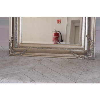 Piękne Kryształowe Lustro - Prostokątne - Srebrna Rama Secesja - Dekoracja