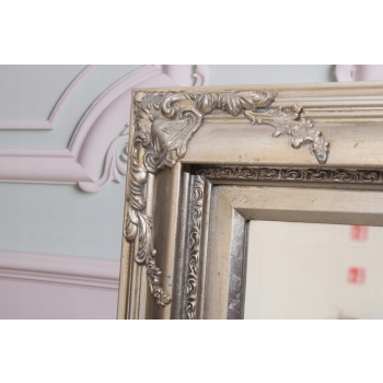 Piękne Kryształowe Lustro - Prostokątne - Srebrna Rama Secesja - Dekoracja