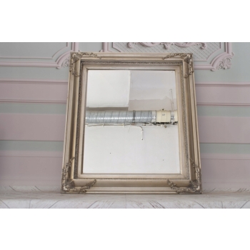 Piękne Kryształowe Lustro - Prostokątne - Srebrna Rama Secesja - Dekoracja