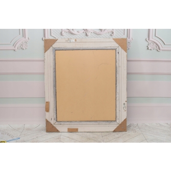 Piękne Kryształowe Lustro - Prostokątne - Srebrna Rama Secesja - Dekoracja