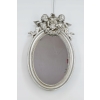 Srebrne Owalne Lustro Anioły - Amory - Kryształowe - Srebrna Rama - Ozdoba