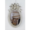 Srebrne Owalne Lustro Anioły - Amory - Kryształowe - Srebrna Rama - Ozdoba