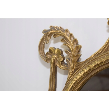 Złota Lustro Owalne - Rama Złota Owalna - Wstęgi - Piękne Kryształowe