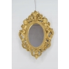 Złote Owalne Lustro Anioły - Amory - Kryształowe - Liście Kwiaty - Ozdoba